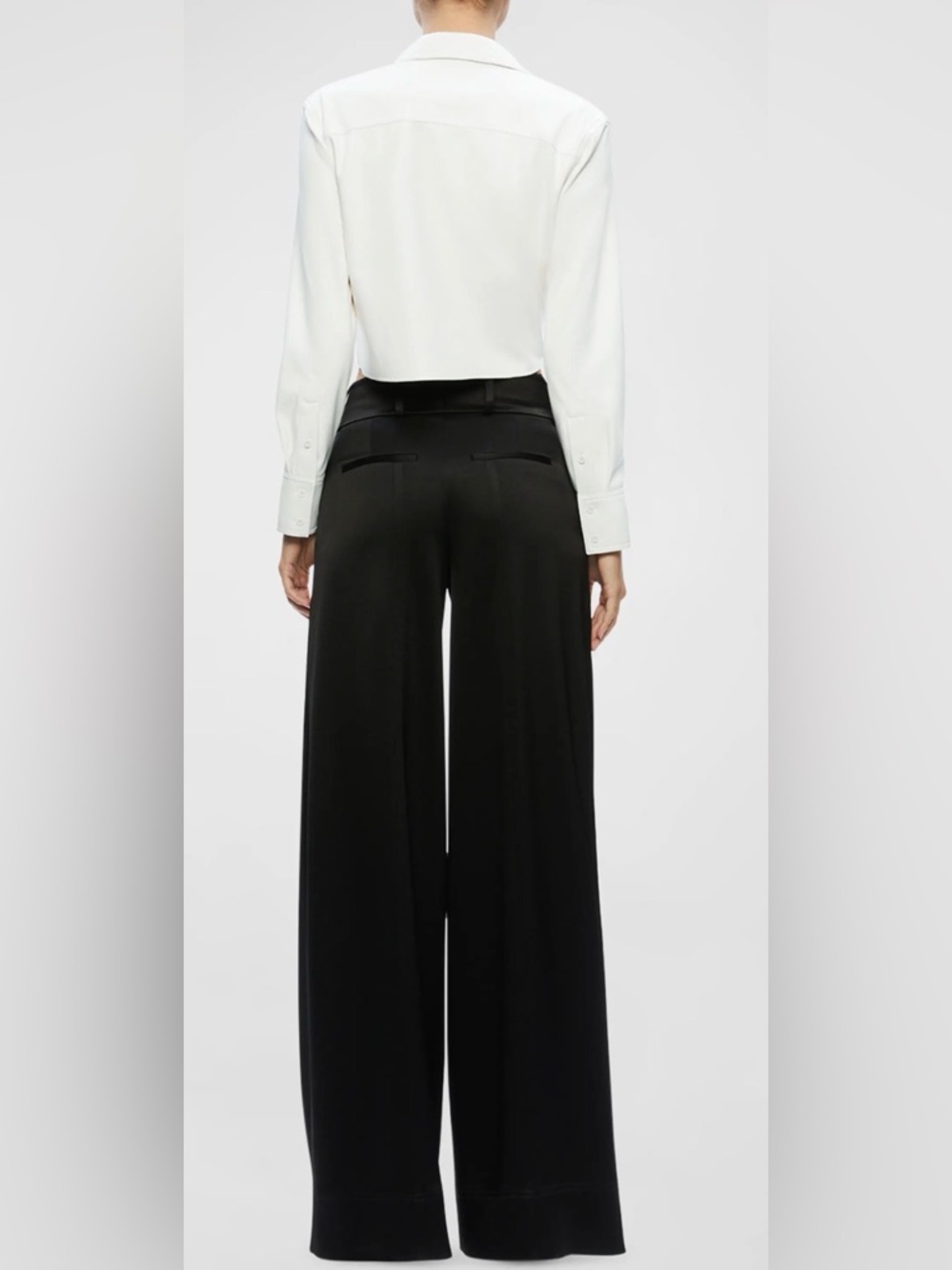 Alice + Olivia Leon Crop Faux Leather Shirt - Picture 5 of 12